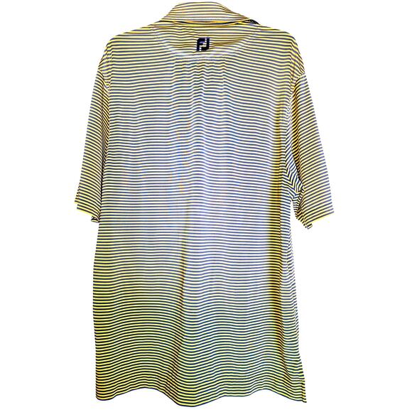 Footjoy Yellow Striped Polo Golf Shirt M - Picture 2 of 5